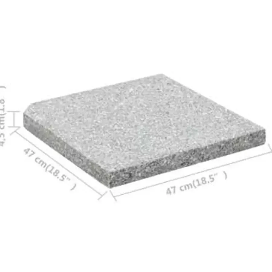 vidaXL - Parasolgewichtplaat - Grijs - Graniet