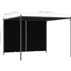 Terrasoverkappingen-vidaXL - Pergola - Antraciet - Staal