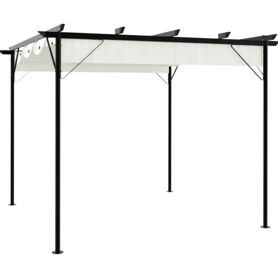 Terrasoverkappingen-vidaXL - Pergola - Crème - Staal