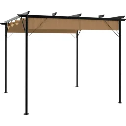 vidaXL - Pergola - Taupe - Staal