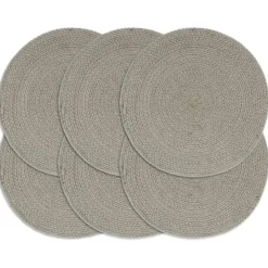 vidaXL - Placemat - Grijs - Katoen - 6 stuks