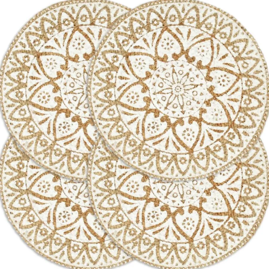 vidaXL - Placemat - Wit - Jute - 4 stuks