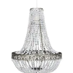 Kroonluchters-vidaXL - Plafondlamp - Transparent - Staal - 36.5 x 46 cm
