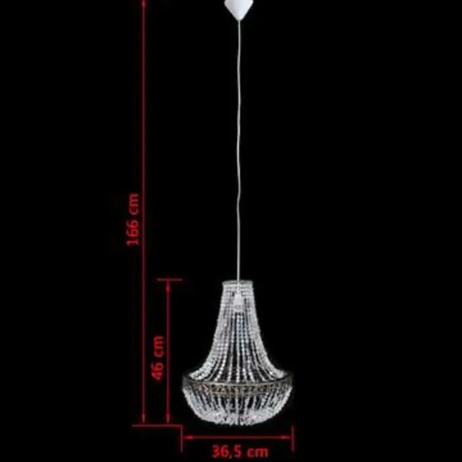 Kroonluchters-vidaXL - Plafondlamp - Transparent - Staal - 36.5 x 46 cm