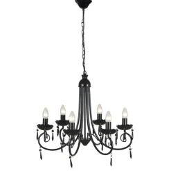 vidaXL - Plafondlamp - Zwart - Metaal - 55.5 x 46 cm