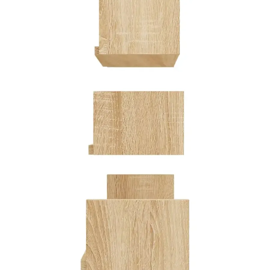Wandplanken-vidaXL - Plank - Bruin - Bewerkt hout - 60 x 15 x 10 cm - 3 stuks