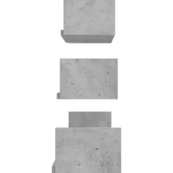vidaXL - Plank - Grijs - Bewerkt hout - 60 x 15 x 10 cm - 3 stuks