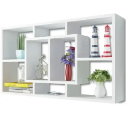 Wandrekken-vidaXL - Plank - Wit - Bewerkt hout