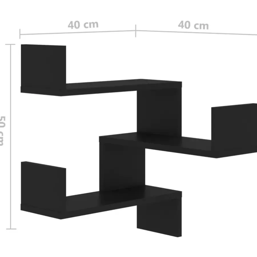 vidaXL - Plank - Zwart - Bewerkt hout