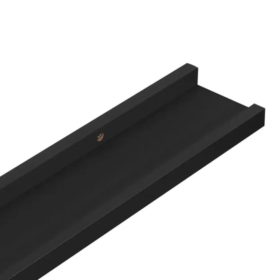 Wandplanken-vidaXL - Plank - Zwart - MDF - 80 x 9 x 3 cm - 4 stuks