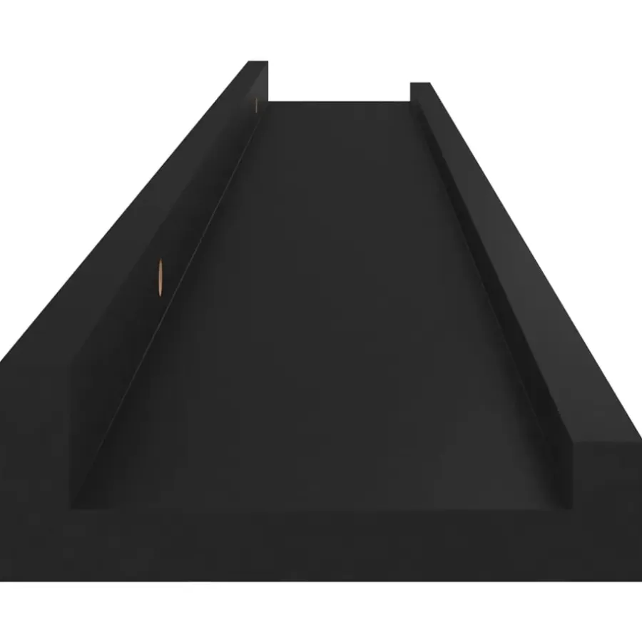 Wandplanken-vidaXL - Plank - Zwart - MDF - 80 x 9 x 3 cm - 4 stuks