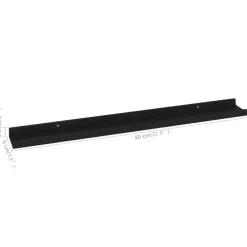 Wandplanken-vidaXL - Plank - Zwart - MDF - 80 x 9 x 3 cm - 4 stuks