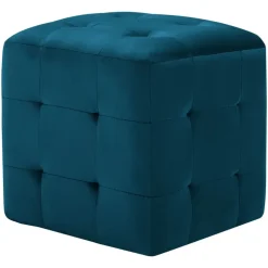 Poefen-vidaXL - Poef - Blauw - Stof