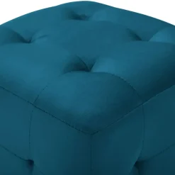 Poefen-vidaXL - Poef - Blauw - Stof