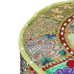 Poefen-vidaXL - Poef - Groen - Katoen