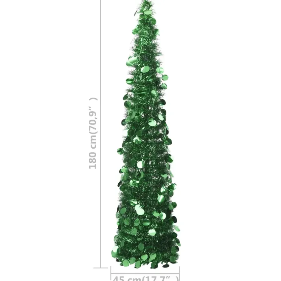 Kerstbomen-vidaXL - Pop-up Kerstboom - Groen - 180 x 45 cm