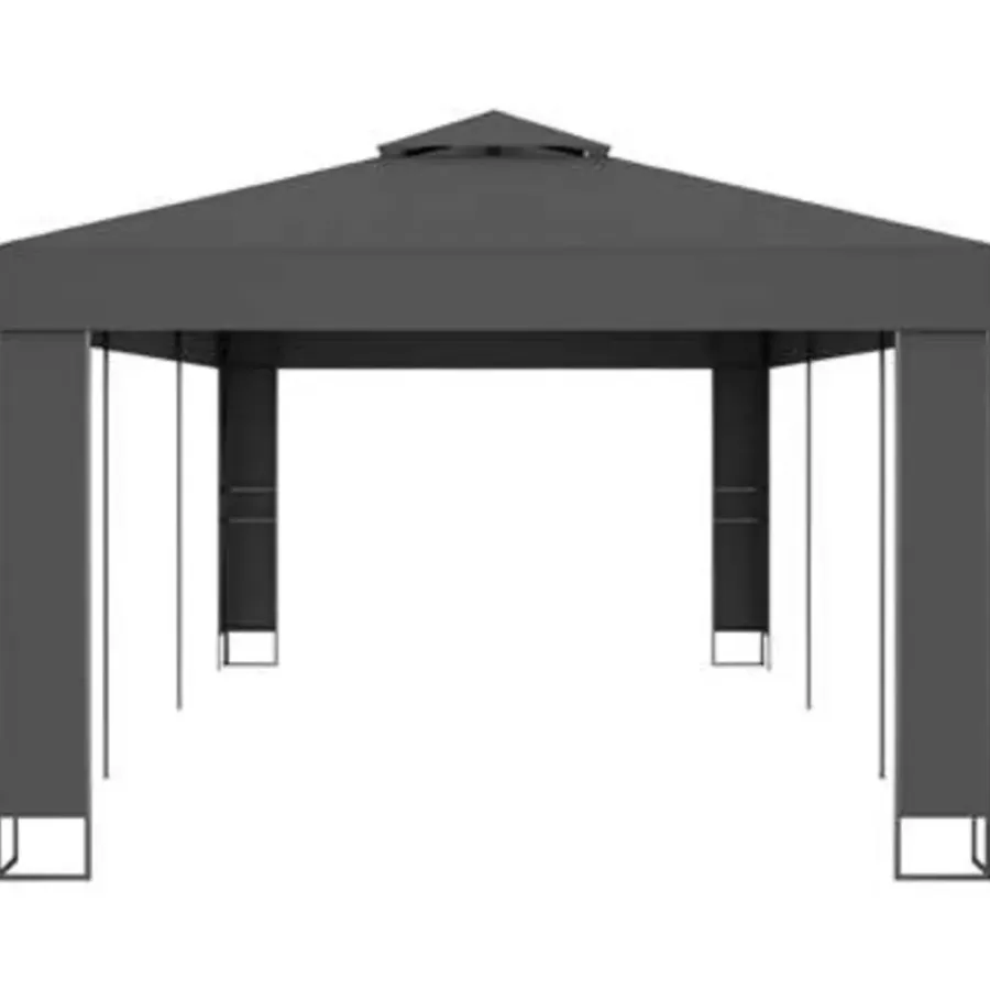 Terrasoverkappingen-vidaXL - Prieel - Antraciet - Stof - 3 x 6 m