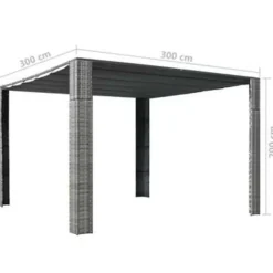 Terrasoverkappingen-vidaXL - Prieel - Antraciet - Poly rattan - 300 x 300 x 220 cm