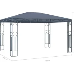 vidaXL - Prieel Met Lichtslinger - Antraciet - Stof - 400 x 300 cm