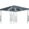 Terrasoverkappingen-vidaXL - Prieel Met Lichtslinger - Antraciet - Stof - 300 x 300 cm