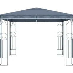 Terrasoverkappingen-vidaXL - Prieel Met Lichtslinger - Antraciet - Stof - 300 x 300 cm