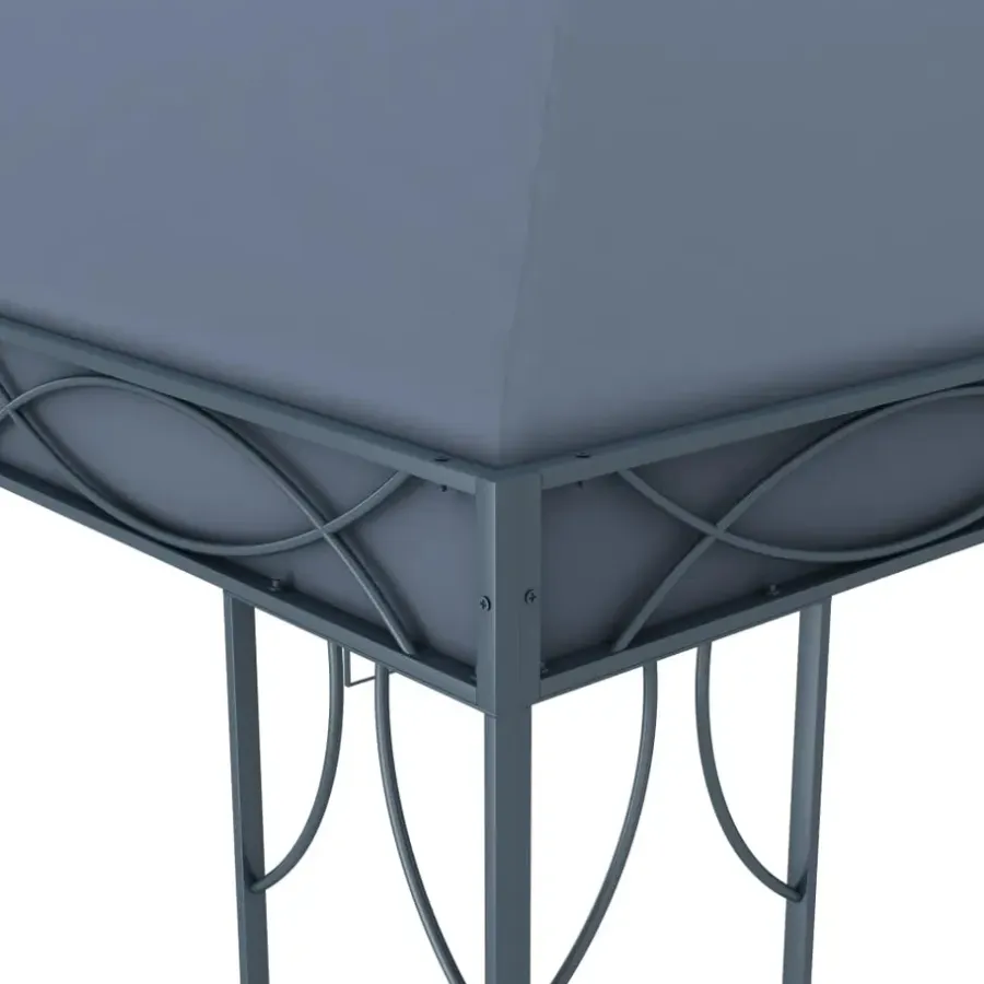 Terrasoverkappingen-vidaXL - Prieel Met Lichtslinger - Antraciet - Stof - 300 x 300 cm