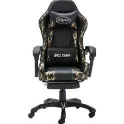 Gamestoelen-vidaXL - Race Stoel - Zwart - Kunstleer