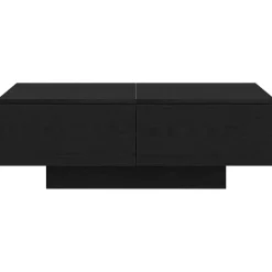 Salontafels-vidaXL - Rechthoekige Salontafel met 4 lades - Zwart eiken - Hout - 90x60 cm