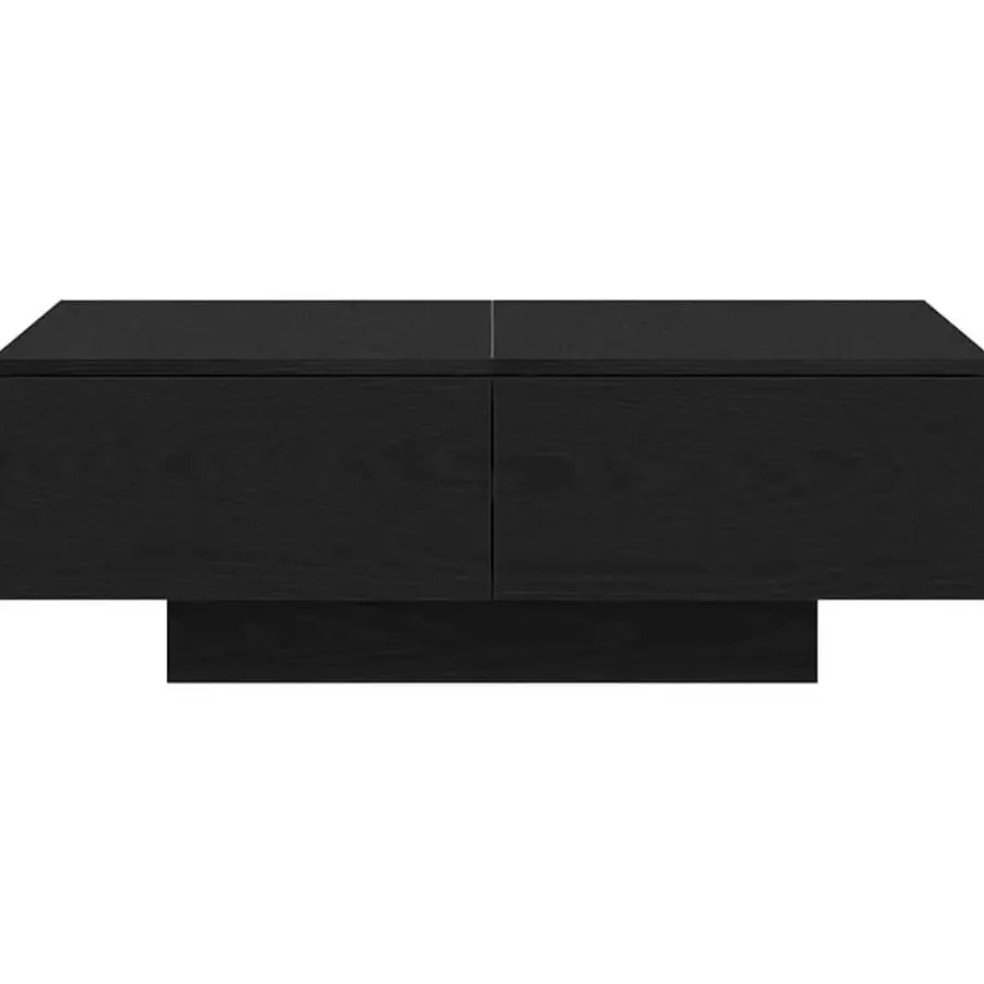 Salontafels-vidaXL - Rechthoekige Salontafel met 4 lades - Zwart eiken - Hout - 90x60 cm