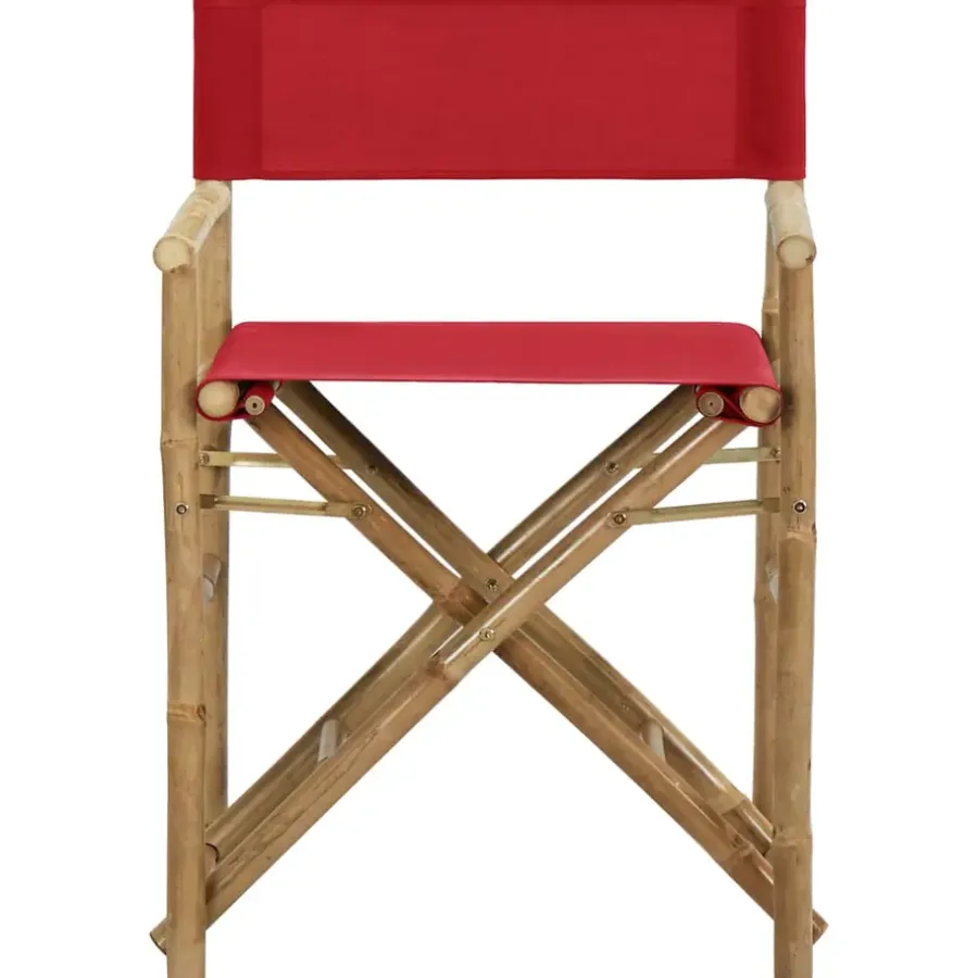 vidaXL - Regisseursstoel - Rood - Bamboe en stof - 2 stuks - Inklapbaar