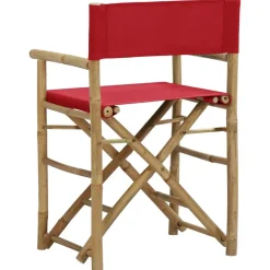 vidaXL - Regisseursstoel - Rood - Bamboe en stof - 2 stuks - Inklapbaar