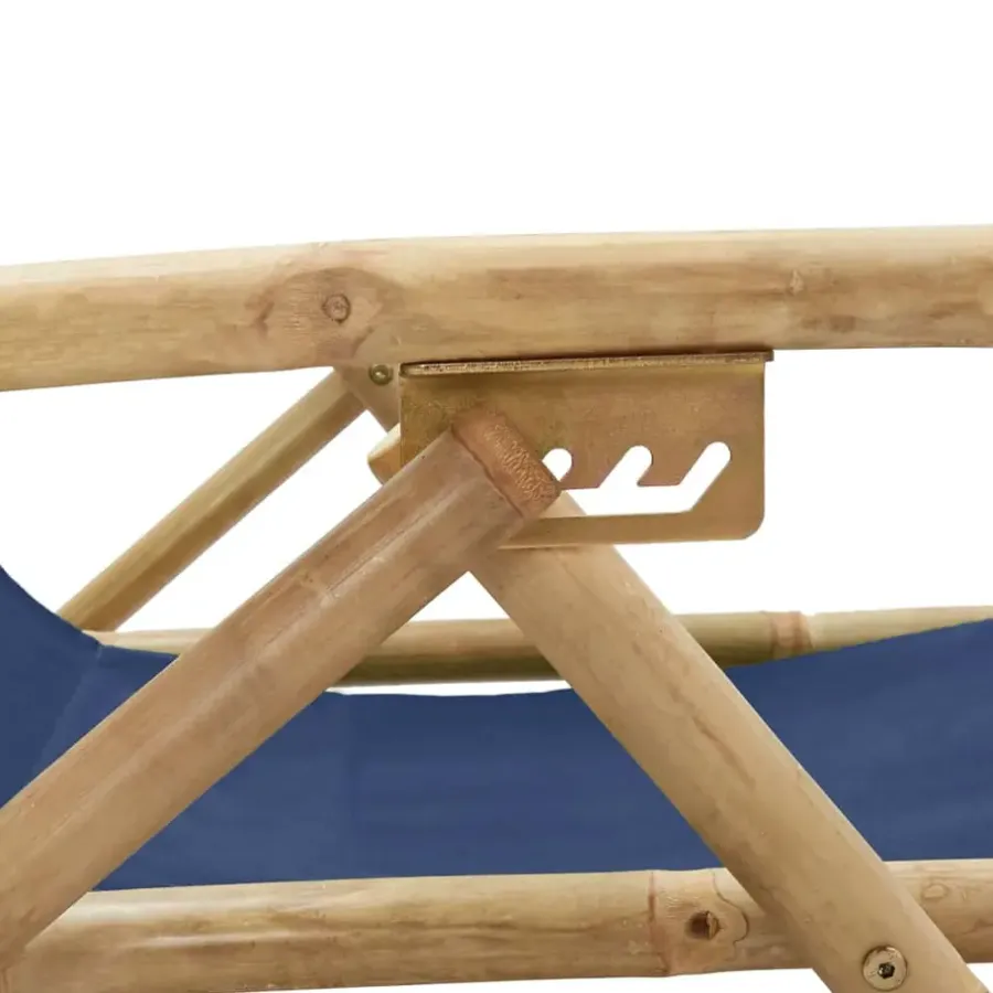 Kamperen En Outdoor-vidaXL - Relaxstoel - Blauw - Bamboe en stof - Verstelbaar