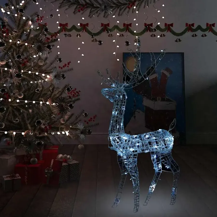 Kerstverlichting-vidaXL - Rendier Kerstdecoratie - Koudwit - 70 x 41 x 120 cm