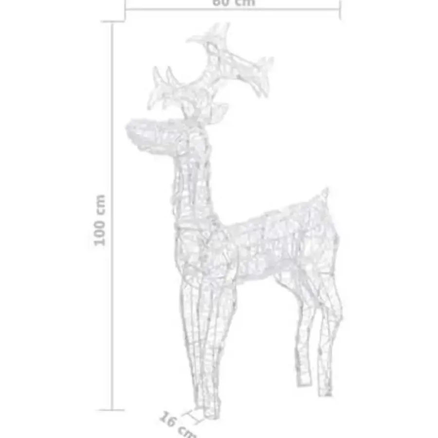 Kerstverlichting-vidaXL - Rendier Kerstdecoratie - Koudwit