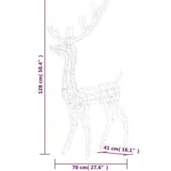 Kerstverlichting-vidaXL - Rendier Kerstdecoratie - Multicolour - 70 x 41 x 120 cm