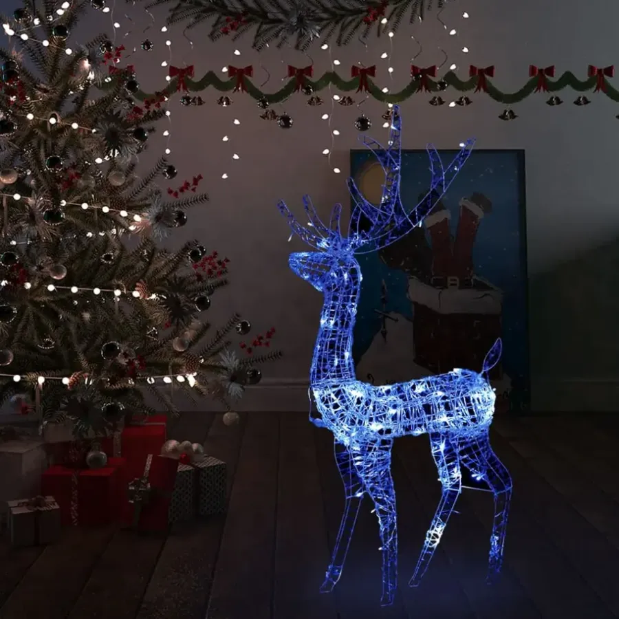 Kerstverlichting-vidaXL - Rendier Kerstdecoratie - Blue - 70 x 41 x 120 cm