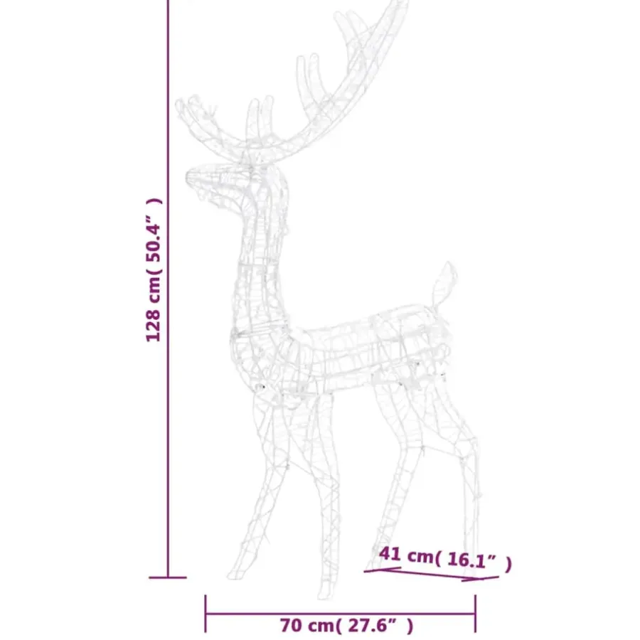 Kerstverlichting-vidaXL - Rendier Kerstdecoratie - Blue - 70 x 41 x 120 cm