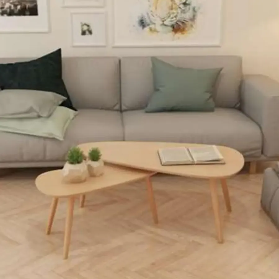 Salontafels-vidaXL - Salontafel - Bruin - Grenenhout - 2 stuks