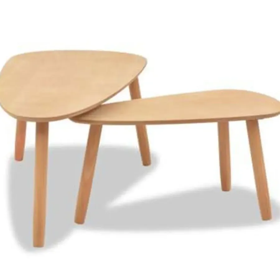 Salontafels-vidaXL - Salontafel - Bruin - Grenenhout - 2 stuks