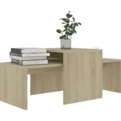Salontafels-vidaXL - Salontafel - Bruin - Bewerkt hout