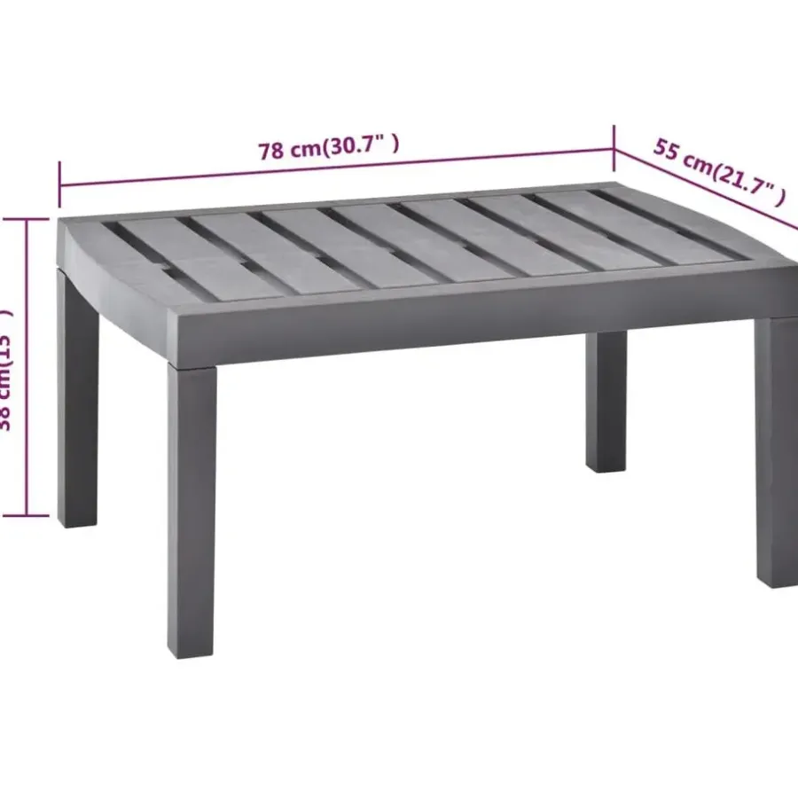 vidaXL - Salontafel - Grijs - Kunststof