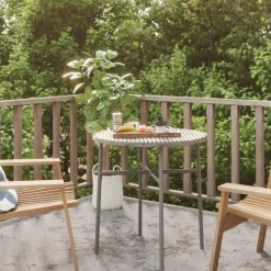 Tuintafels-vidaXL - Salontafel - Grijs - Poly rattan