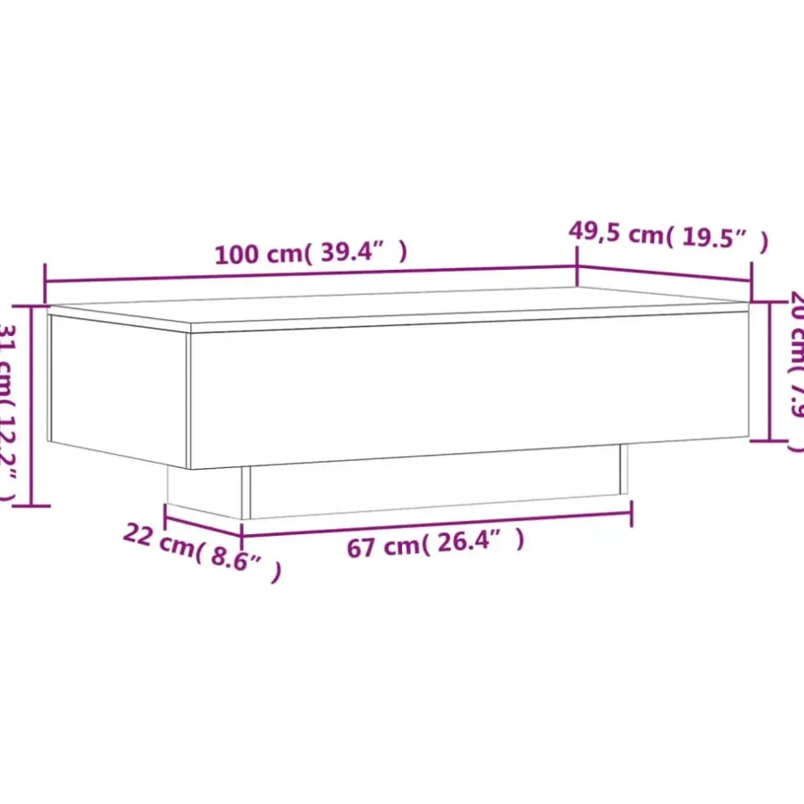vidaXL - Salontafel - Wit - Bewerkt hout
