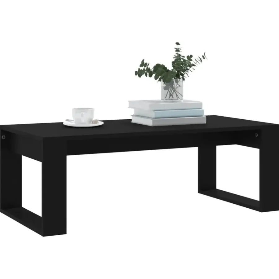 vidaXL - Salontafel - Zwart - Bewerkt hout