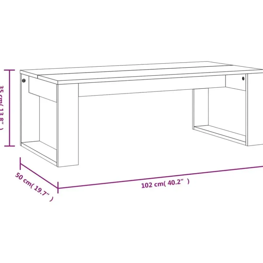 vidaXL - Salontafel - Zwart - Bewerkt hout