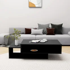 Salontafels-vidaXL - Salontafel - Zwart - Bewerkt hout