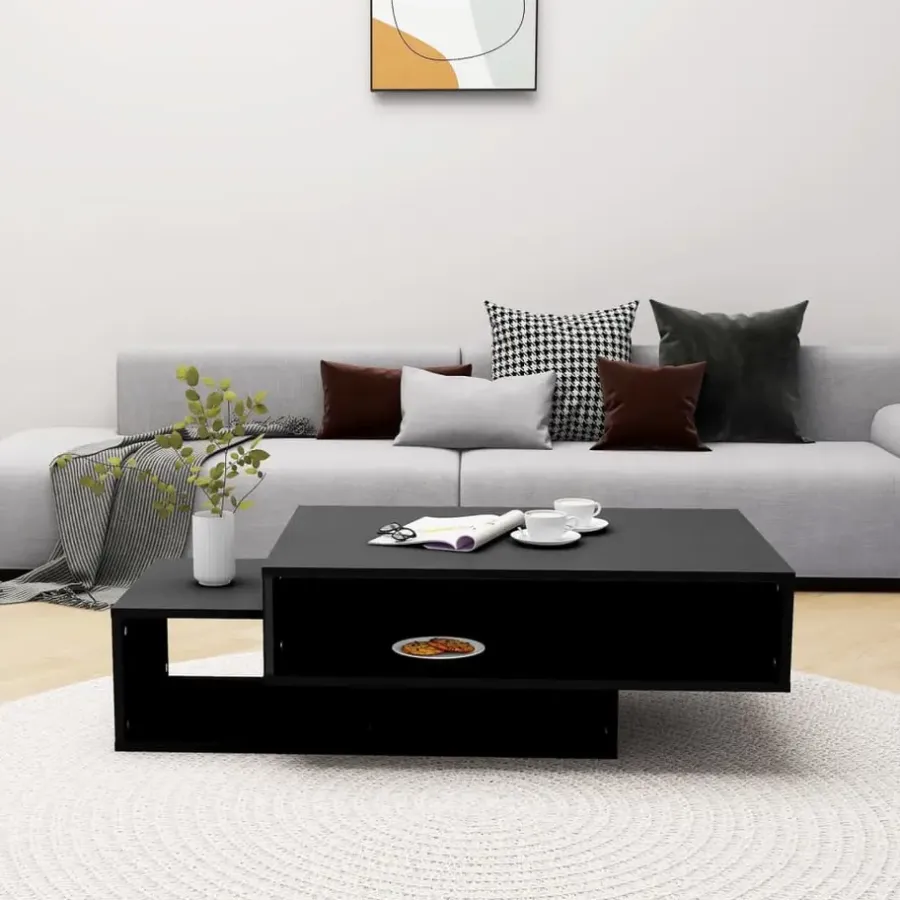 Salontafels-vidaXL - Salontafel - Zwart - Bewerkt hout