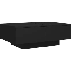 Salontafels-vidaXL - Salontafel - Zwart - Bewerkt hout - 90 x 60 x 31 cm