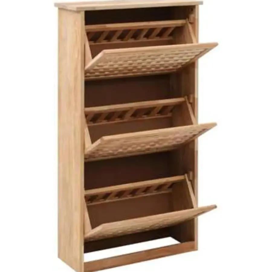 Kledingopbergers-vidaXL - Schoenenbank - Bruin - Hout