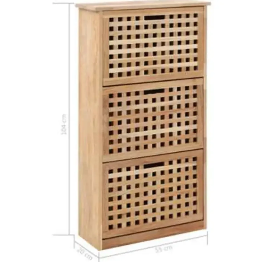 Kledingopbergers-vidaXL - Schoenenbank - Bruin - Hout